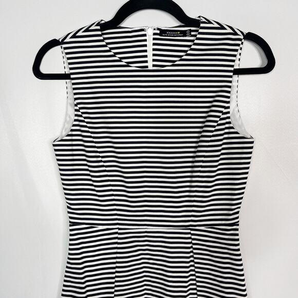 Kate Spade Saturday 00 Black White Pencil Striped Let Loose Fit and Flare Dress - Picture 3 of 13